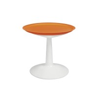 Lagoon Furniture Modern Round Pedestal Side/Cafe/Coffee Table, Orange