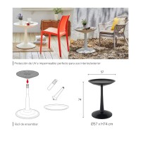 Lagoon Furniture Modern Round Pedestal Side/Cafe/Coffee Table, Orange