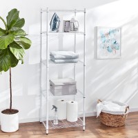 Honeycando Shf01055 5Tier White Shelving Unit 250 Lbs