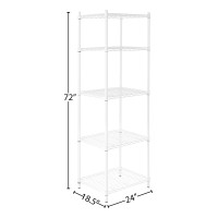 Honeycando Shf01055 5Tier White Shelving Unit 250 Lbs