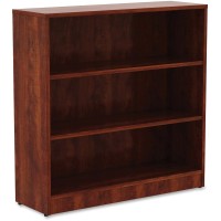 Lorell Cherry Laminate Bookcase 36 Height x 36 Width x 12 Depth Sturdy Adjustable Feet Adjustable Shelf Cherry Lami