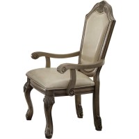 Acme Chateau De Ville Arm Chair (Set-2) - 64068 - Pu & Antique White