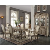 Acme Chateau De Ville Side Chair (Set-2) - - Pu & Antique White