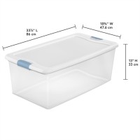 Sterilite 12Pack Stackable Storage Bin With Lid Clear Plastic Design 106 Quart