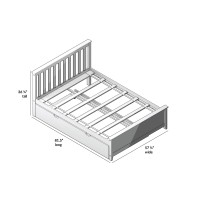 Max & Lily Full Bed, Wood Bed Frame With Headboard For Kids With Trundle, Slatted, Espresso