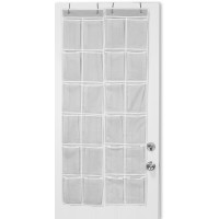 Simple Houseware 24 Pockets 2Pk 12 Large Pockets Over Door Hanging Shoe Organizer Grey