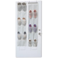 Simple Houseware 24 Pockets 2Pk 12 Large Pockets Over Door Hanging Shoe Organizer Grey