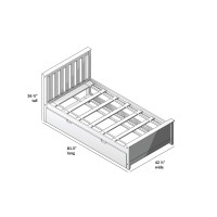 Max & Lily Twin Bed, Wood Bed Frame With Headboard For Kids With Trundle, Slatted, Espresso