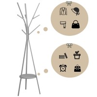 Coat Rack Hat Stand Free Standing Display Hall Tree Metal Hat Hanger Garment Storage Holder With 9 Hooks For Clothes Hats And Scarves In Black,17.72