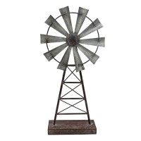 Foreside Home & Garden Large Metal Distressed Windmill Table Decor