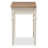 Baxton Studio Marquetterie French Provincial Weathered Oak And Whitewash Writing Desk