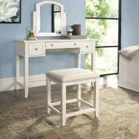 Vista 3Pc Vanity Set White Vanity Mirror Stool