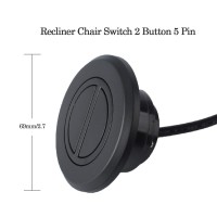 Podoy Recliner Switch with 2 Button 5 Pin Plug Fixed Power Recliner Lift Chair, Stand Sofa Electric Round Hand Control Handset, Recliner Switch Replacement Parts