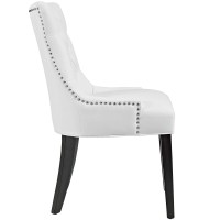 Modway Regent Modern Tufted Faux Leather Upholstered Two Dining Chairs With Nailhead Trim In White