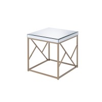 Evelyn End Table - Copper Chrome/White