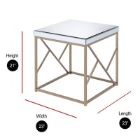 Evelyn End Table - Copper Chrome/White