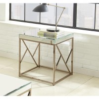 Evelyn End Table - Copper Chrome/White