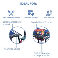 Delta Children Kids Table And Chair Set With Storage (2 Chairs Included) - Ideal For Arts & Crafts, Snack Time, Homework & More, Disney/Pixar Cars, 3 Piece Set