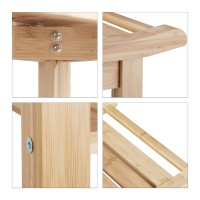 Relaxdays, Wooden Stool, H X W X D: 45 X 66 X 40 Cm, Natural Bathroom Bench Bamboo, 40 X 66 X 45 Cm