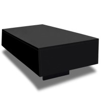 Vidaxl High Gloss Black Coffee Table - Modern Rectangular Mdf Coffee/Side Table For Living Room