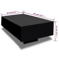 Vidaxl High Gloss Black Coffee Table - Modern Rectangular Mdf Coffee/Side Table For Living Room