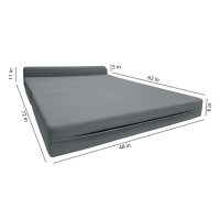 D&D Futon Furniture Gray Sleeper Chair Folding Beds, Convertible Studio Sofa Bed, High Density Foam (72 X 48 X 6 In Thick)