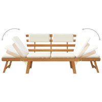 Vidaxl Solid Wood Garden Bench Day Sofa Bed W/Cushions Outdoor Patio Garden