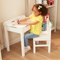 Melissa & Doug Wooden Lift-Top Desk & Chair - White