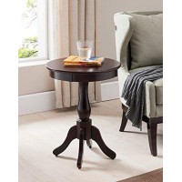 Kings Brand Furniture Cherry Finish Wood Round Pedestal Side Accent Table