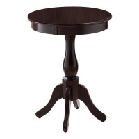 Kings Brand Furniture Cherry Finish Wood Round Pedestal Side Accent Table