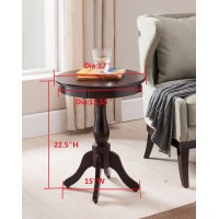 Kings Brand Furniture Cherry Finish Wood Round Pedestal Side Accent Table