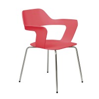 Kfi Seating 2500Ch Julep Series Stack Chair With Flex Poly Shell, Red