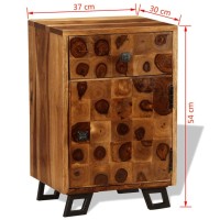 Vidaxl Solid Sheesham Wood Nightstand Sturdy Iron Legs Storage Drawer Bedside Cabinet Home Bedroom Side Telephone Stand End Table