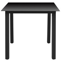 vidaXL Garden Table Black 315x315x291 Aluminium and Glass 42787