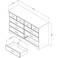 South Shore Versa 8-Drawer Double Dresser Gray Maple, Traditional