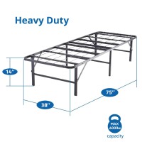 Idealbase 14 Twin Bed Frame Heavy Duty Foldable Bed Frame Folding Bed Frame With Steel Metal Slats Mattress Foundation Box Spr