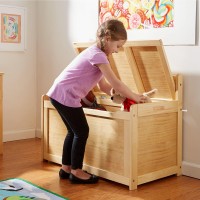 Melissa Doug Wooden Toy Chest Light Wood Furniture For Playroom Blonde