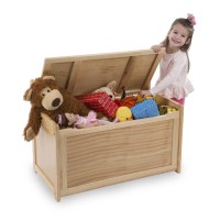 Melissa Doug Wooden Toy Chest Light Wood Furniture For Playroom Blonde