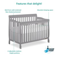 Dream On Me Ashton 4-In-1 Convertible Crib In Storm Grey, Greenguard Gold, Jpma Certified, Non-Toxic Finishes, Features 4 Mattress Height Settings, Made Of Solid Pinewood