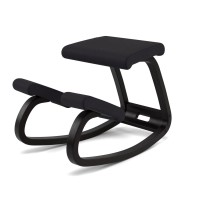 Varier Variable Balans Original Kneeling Chair Designed By Peter Opsvik (Black Revive Fabric With Black Ash Base)