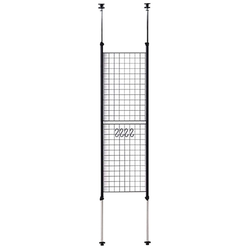 Yamazen Sp-45 (Mbk) Tension Partition, Width 17.7 Inches (45 Cm), Mesh, Height Adjustment (65.4 - 1166.5 Cm), Hook Included, Adjuster, Wall Surface, Rental Storage, Assembly, Black