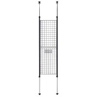 Yamazen Sp-45 (Mbk) Tension Partition, Width 17.7 Inches (45 Cm), Mesh, Height Adjustment (65.4 - 1166.5 Cm), Hook Included, Adjuster, Wall Surface, Rental Storage, Assembly, Black