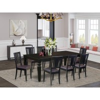 East West Furniture Lgdu9-Blk-Lc 9 Piece Kitchen Set Includes A Rectangle Dining Room Table With Butterfly Leaf And 8 Faux Leather Upholstered Chairs, 42X84 Inch