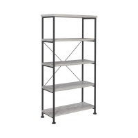 Guthrie Industrial Grey Driftwood Bookcase