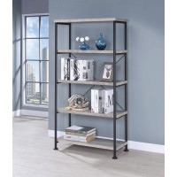 Guthrie Industrial Grey Driftwood Bookcase