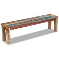 vidaXL Solid Reclaimed Wood Bench Dining Seats Home Furniture Entrance Hall