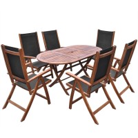 vidaXL 9 Piece Outdoor Dining Set with Cushions Solid Acacia Wood 42649