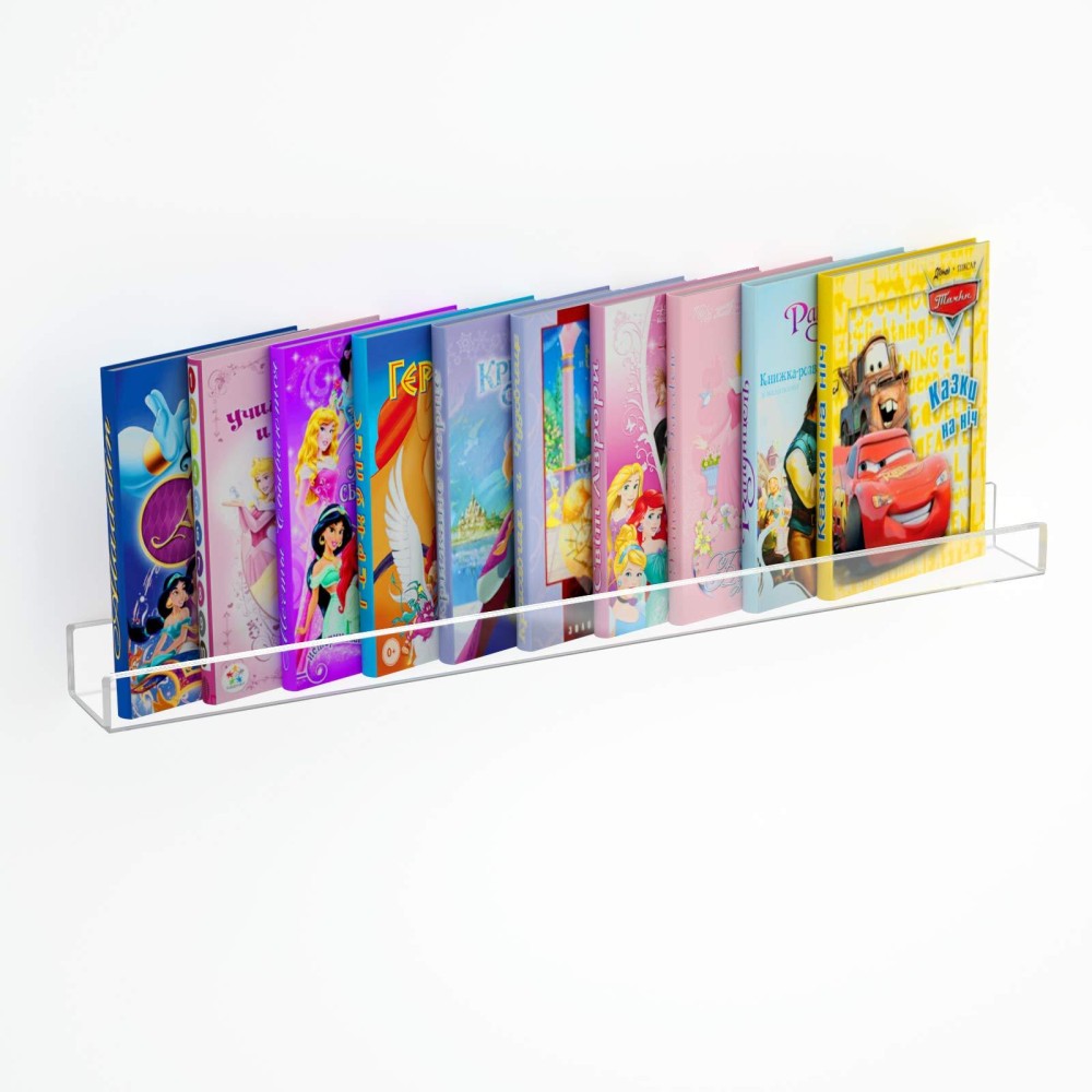 Niubee Kids Acrylic Floating Bookshelf 36 Inch Clear Invisible Wall Bookshelves Ledge Book Shelf 50 Thicker With Screwdriver