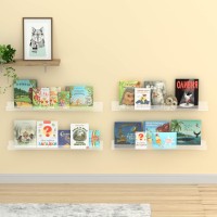 Niubee Kids Acrylic Floating Bookshelf 36 Inch Clear Invisible Wall Bookshelves Ledge Book Shelf 50 Thicker With Screwdriver