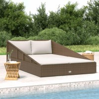 Vidaxl Daybed Poly Rattan Wicker Brown Garden Furniture Sun Lounger Seating